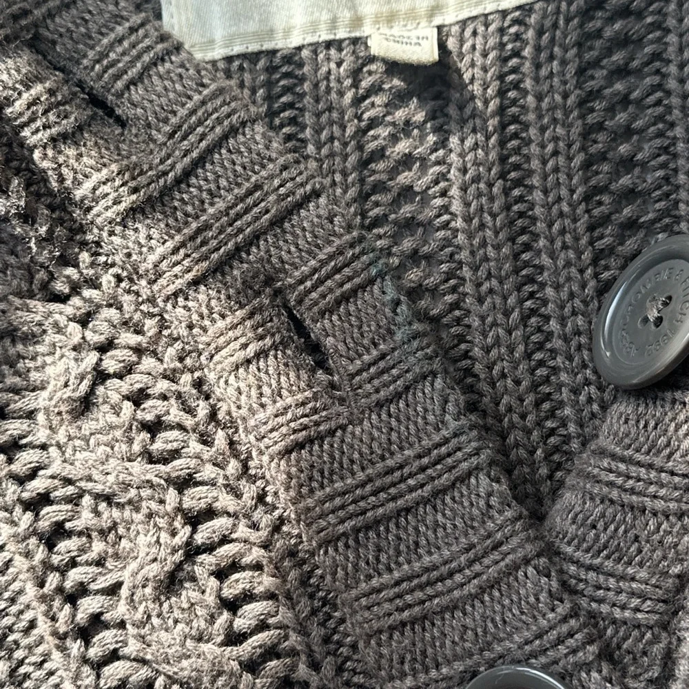 Abercrombie & Fitch Dark Brown Cable Knit Cardigan - Picture 4 of 9